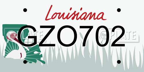 GZO702 Louisiana License Plate