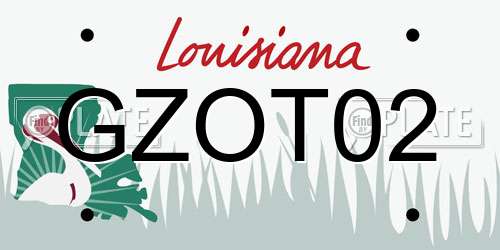 GZOT02 Louisiana License Plate