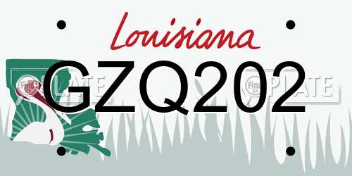 GZQ202 Louisiana License Plate