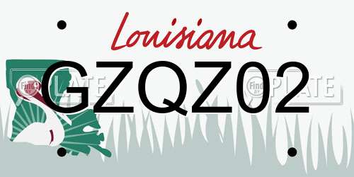 GZQZ02 Louisiana License Plate