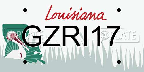 GZRI17 Louisiana License Plate