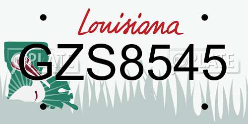 GZS8545 Louisiana License Plate