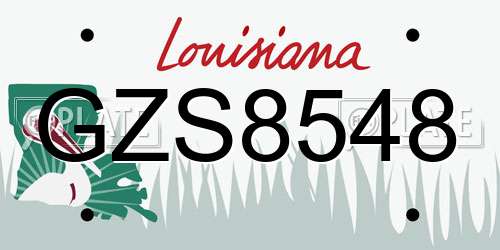 GZS8548 Louisiana License Plate