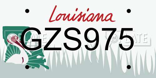GZS975 Louisiana License Plate