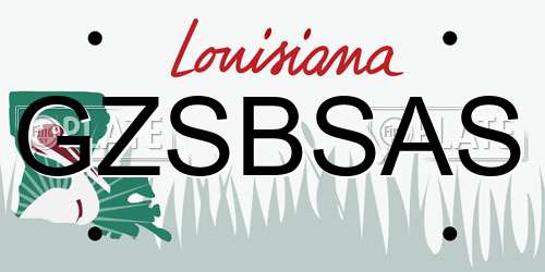 GZSBSAS Louisiana License Plate