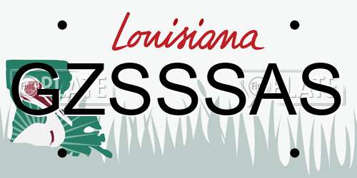GZSSSAS Louisiana License Plate