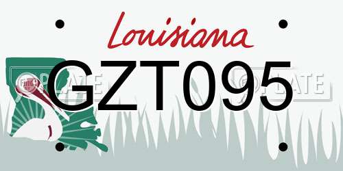 GZT095 Louisiana License Plate
