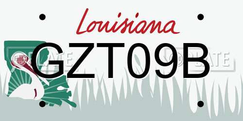 GZT09B Louisiana License Plate