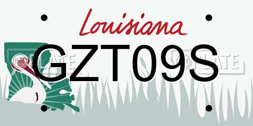 GZT09S Louisiana License Plate