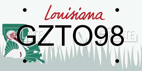GZTO98 Louisiana License Plate