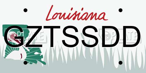 GZTSSDD Louisiana License Plate