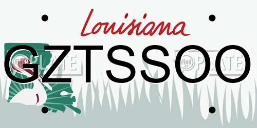 GZTSSOO Louisiana License Plate