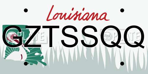 GZTSSQQ Louisiana License Plate