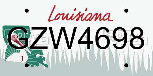 GZW4698 Louisiana License Plate