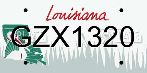 GZX1320 Louisiana License Plate