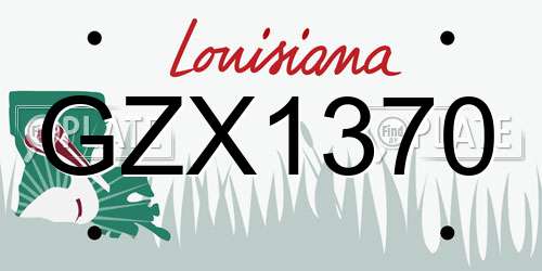 GZX1370 Louisiana License Plate