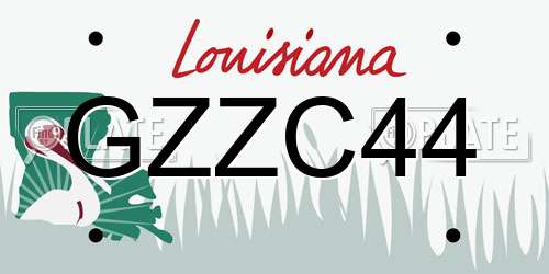 GZZC44 Louisiana License Plate