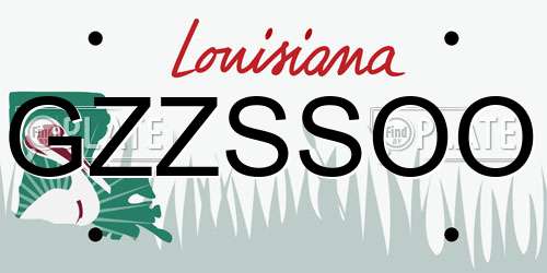 GZZSSOO Louisiana License Plate