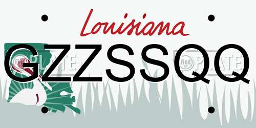 GZZSSQQ Louisiana License Plate