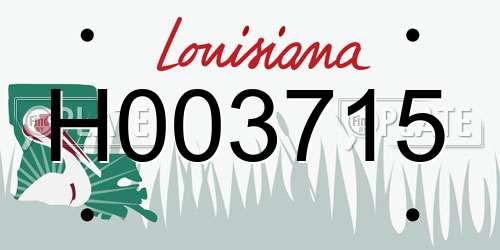H003715 Louisiana License Plate