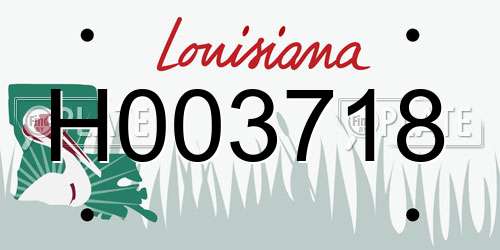 H003718 Louisiana License Plate