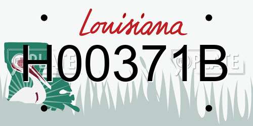 H00371B Louisiana License Plate