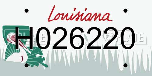 H026220 Louisiana License Plate