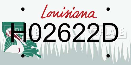 H02622D Louisiana License Plate