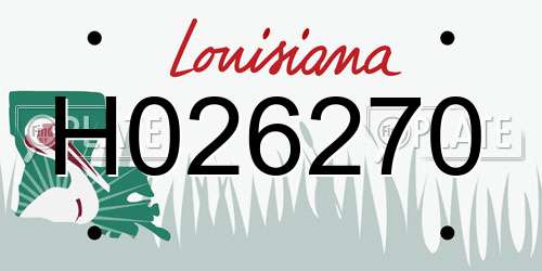 H026270 Louisiana License Plate