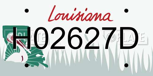 H02627D Louisiana License Plate