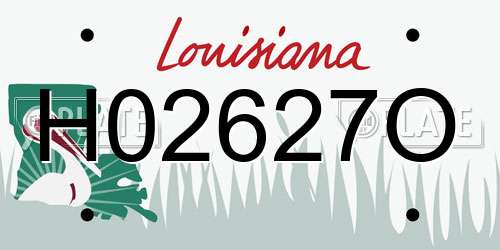 H02627O Louisiana License Plate