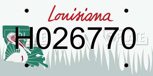 H026770 Louisiana License Plate