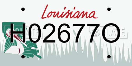 H02677O Louisiana License Plate