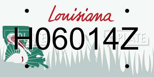 H06014Z Louisiana License Plate