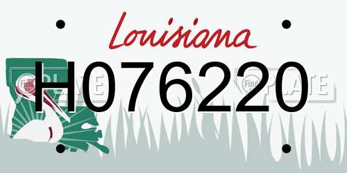 H076220 Louisiana License Plate