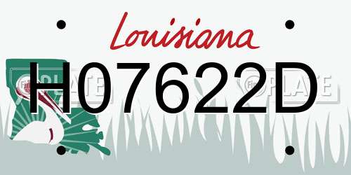 H07622D Louisiana License Plate