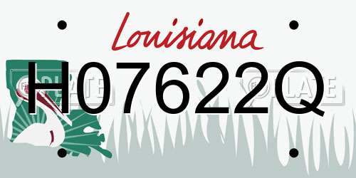 H07622Q Louisiana License Plate
