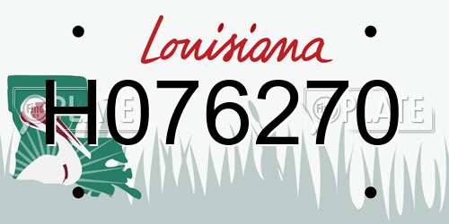 H076270 Louisiana License Plate
