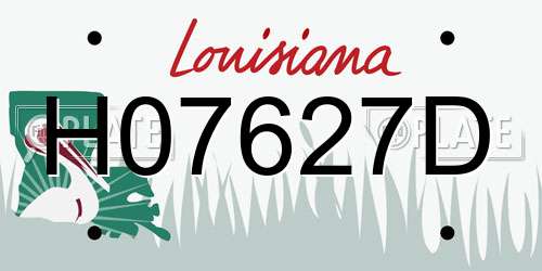 H07627D Louisiana License Plate