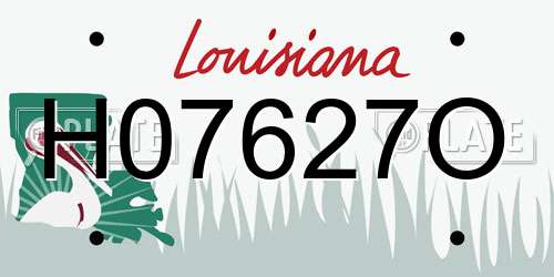 H07627O Louisiana License Plate