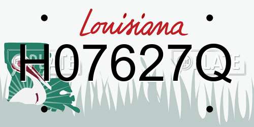 H07627Q Louisiana License Plate