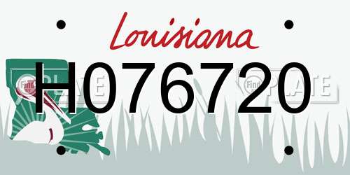 H076720 Louisiana License Plate