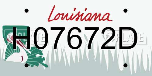 H07672D Louisiana License Plate