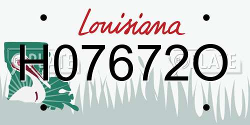 H07672O Louisiana License Plate