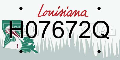 H07672Q Louisiana License Plate