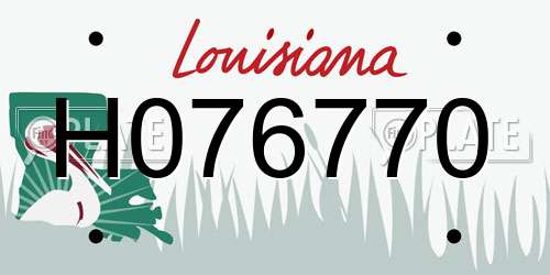H076770 Louisiana License Plate