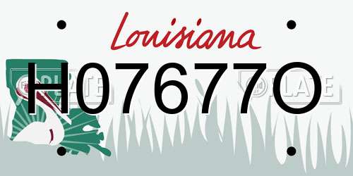 H07677O Louisiana License Plate