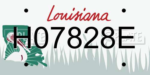 H07828E Louisiana License Plate