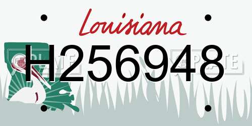 H256948 Louisiana License Plate
