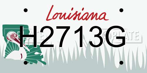 H2713G Louisiana License Plate